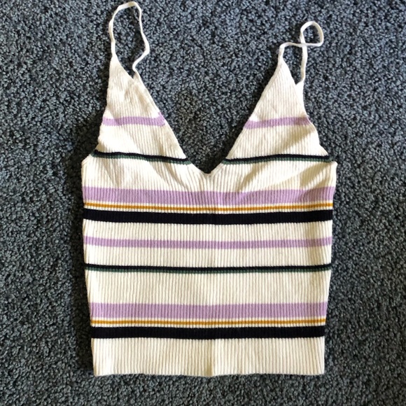LA Hearts by Pacsun Striped Crop Top - Picture 1 of 3
